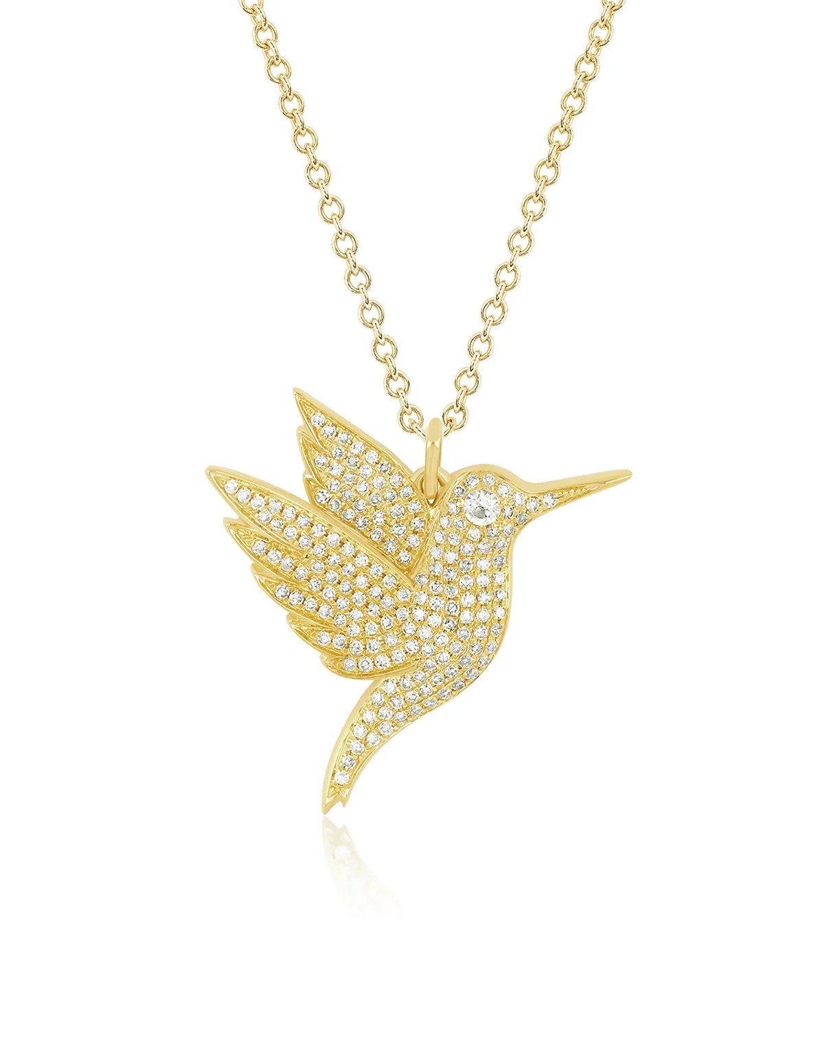 EF Collection Pavé Diamond Hummingbird Necklace, $3,350, efcollection.com