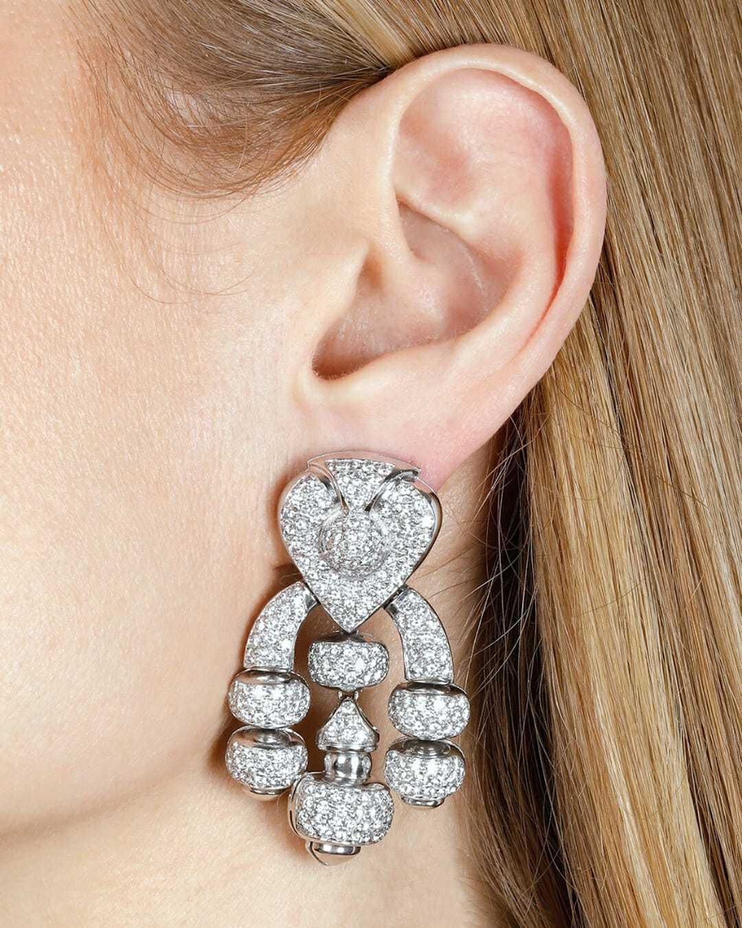 phillips jewelry auction diamond  statement earrings
