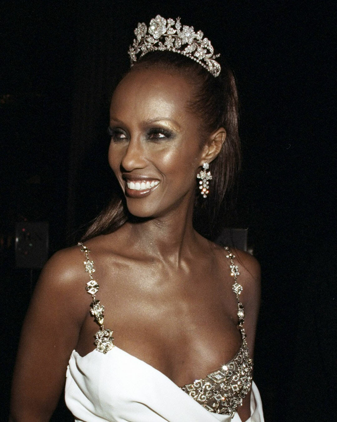 Iman shined in a natural diamond tiara at the 1997 Met Gala.
