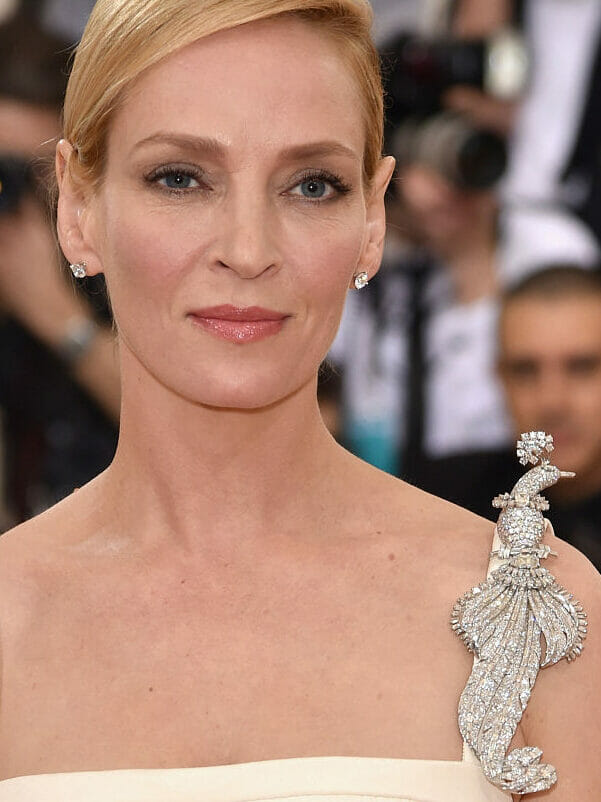 met gala looks diamond jewelry uma thurman