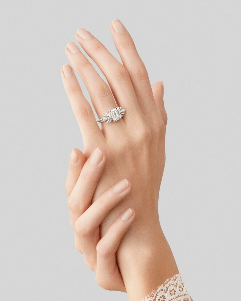 engagement ring shape emerald diamond