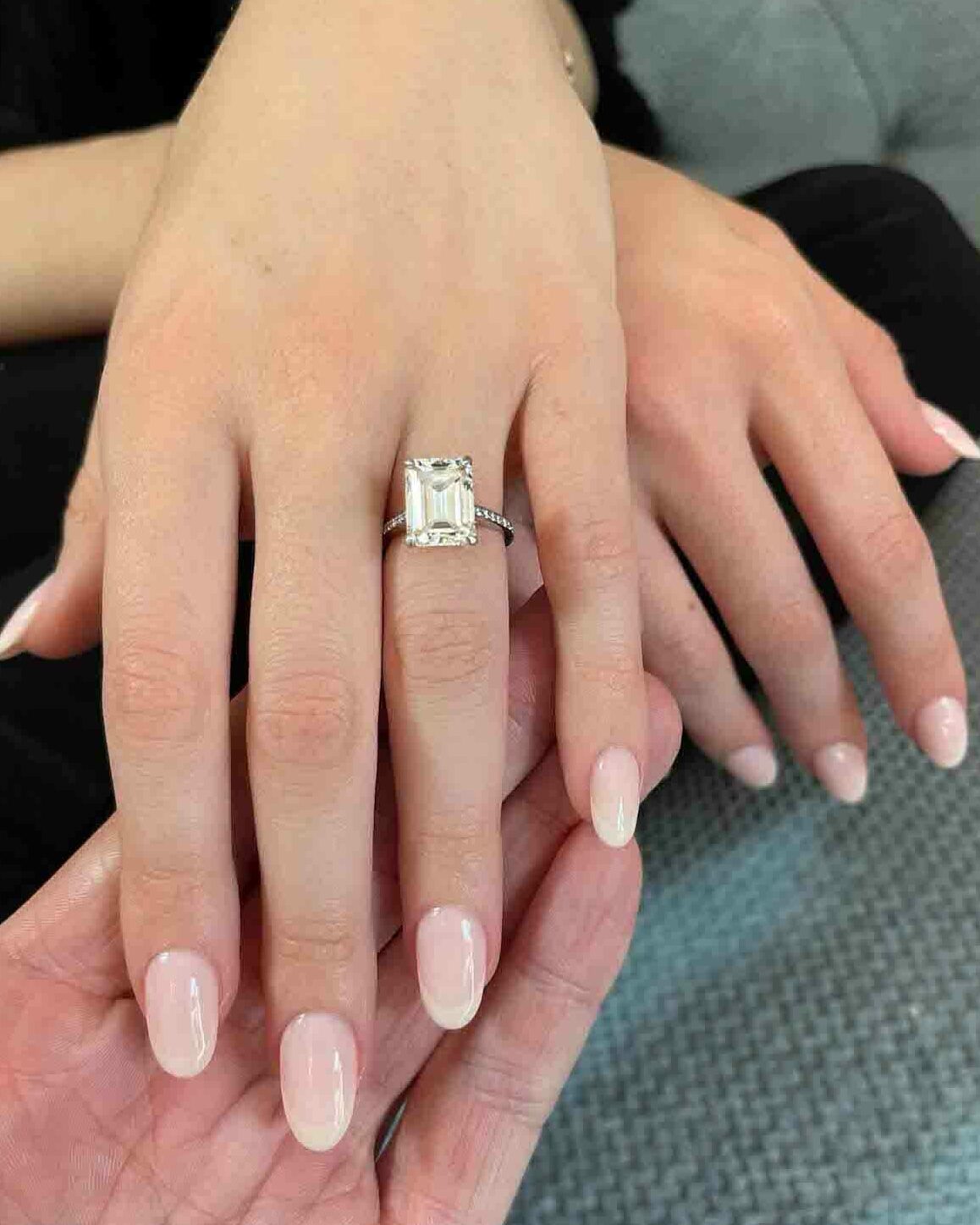 engagement ring shape emerald diamond
