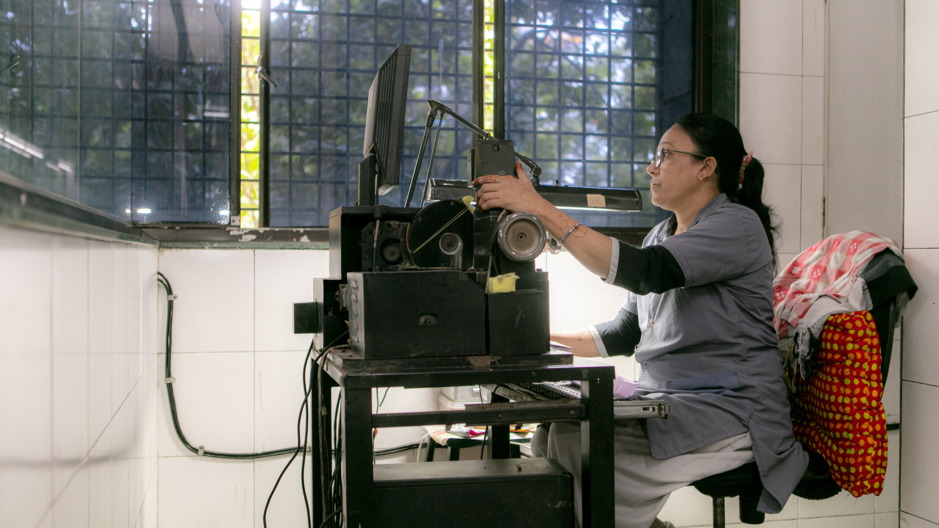 woman working in diamond studio