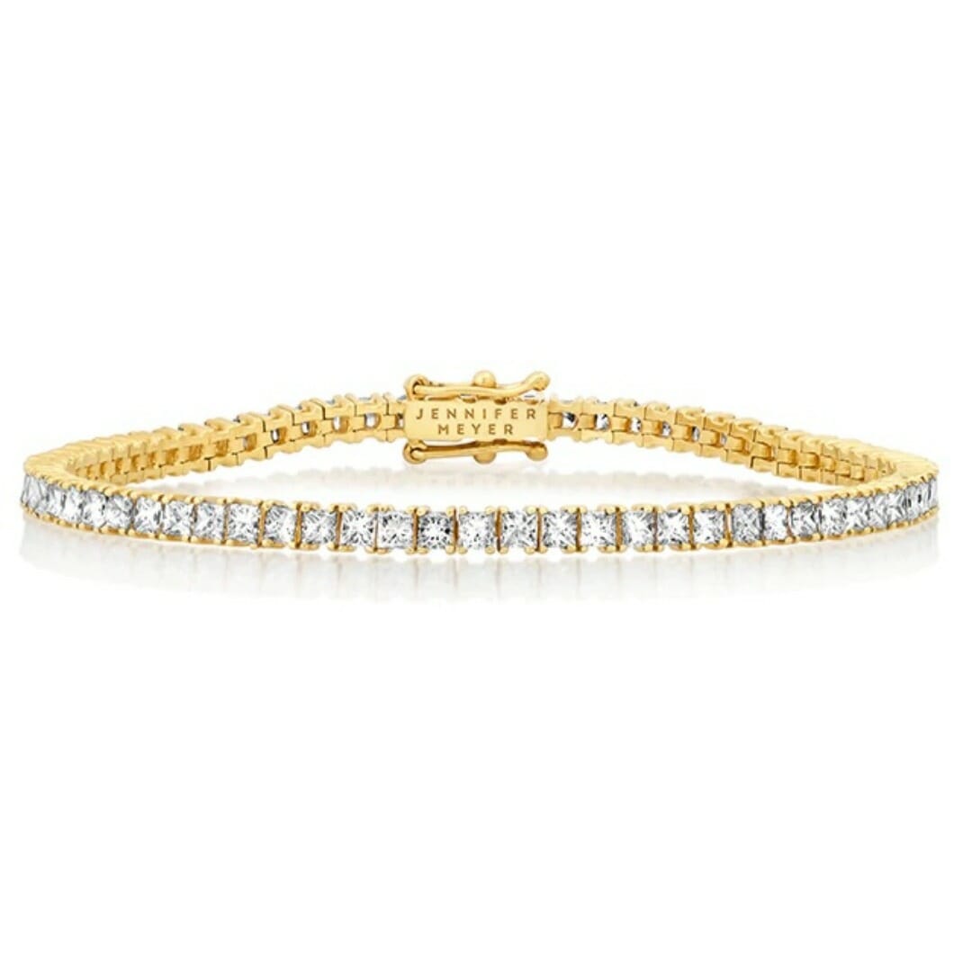 The History of Natural Diamond Tennis Bracelets and 10 Must-Have Pieces 12 Jennifer Myer Princess Cut Diamond Tennis Bracelet