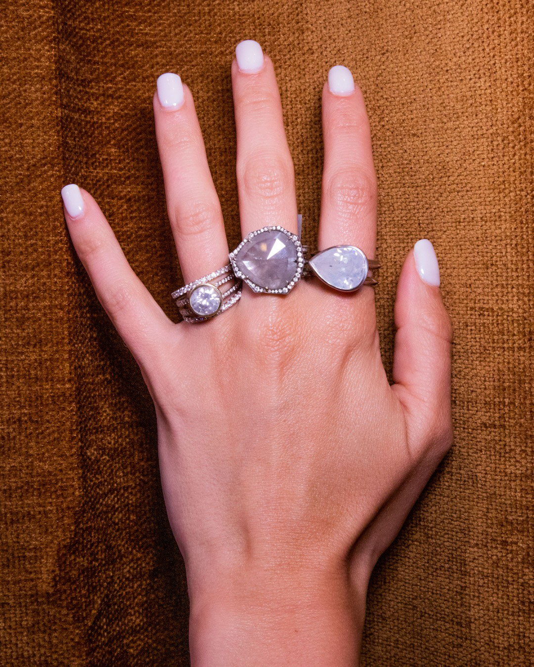 sylva & cie fancy white diamond rings