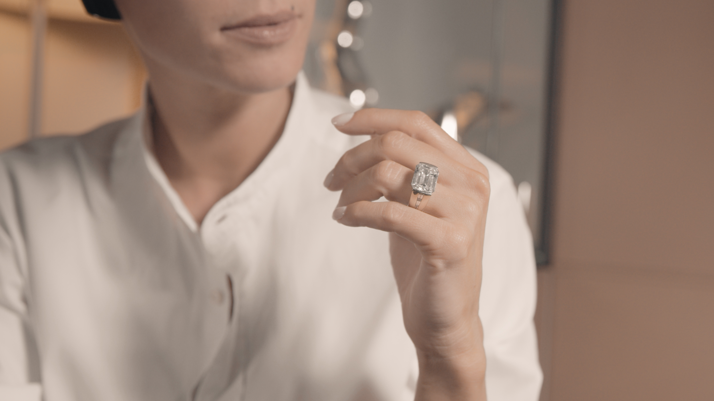 East-West Set Golconda Diamond Ring