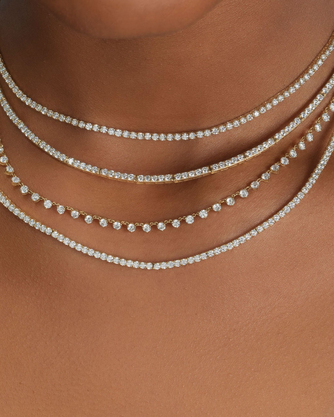 the last line diamond tennis necklaces