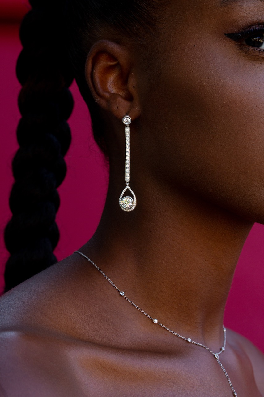 Artist Angie Crabtree Debuts 10-Foot Diamond Painting and New Jewellery Collection 7 angie crabtree diamonds earrings