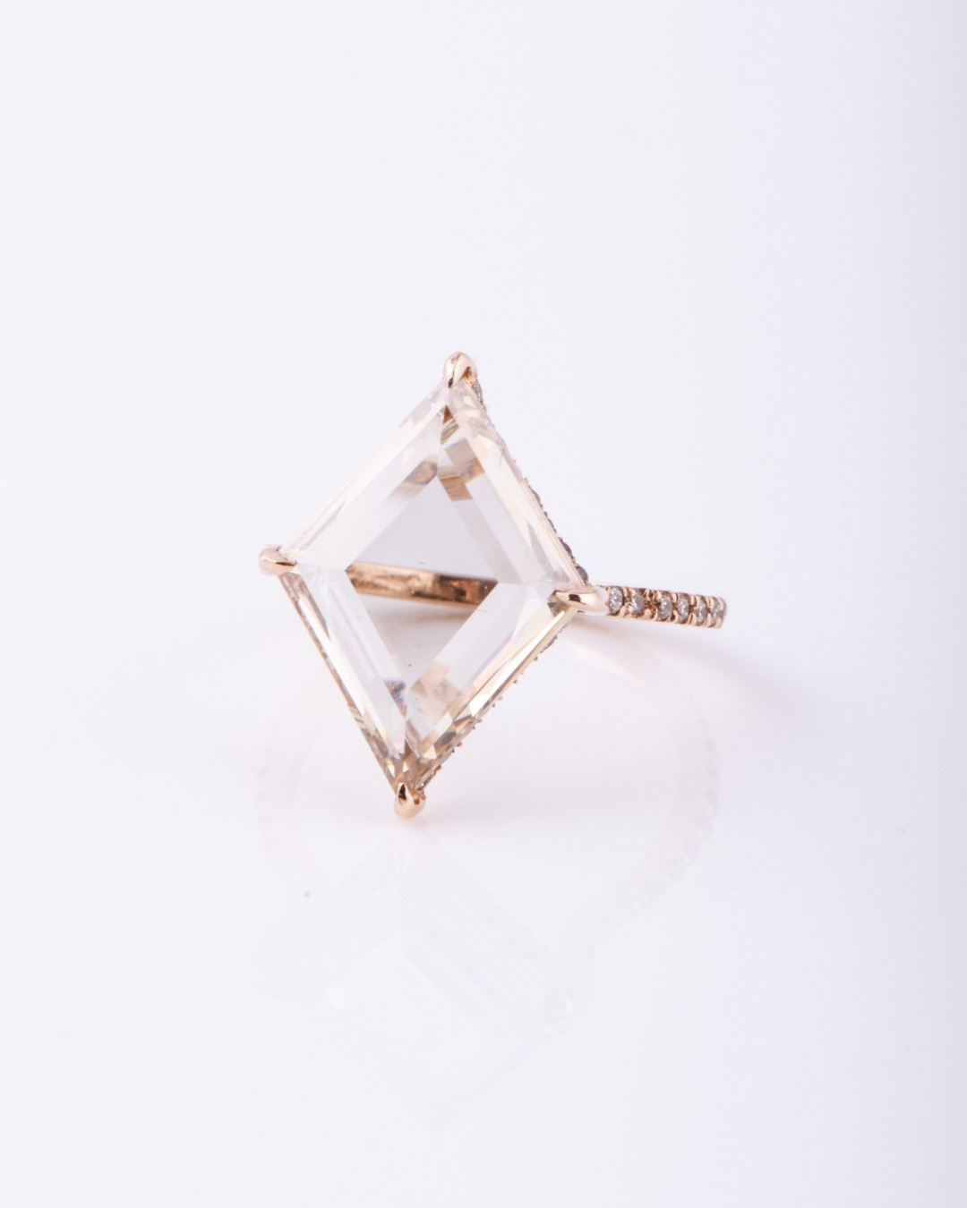 portrait cut diamond engagement ring