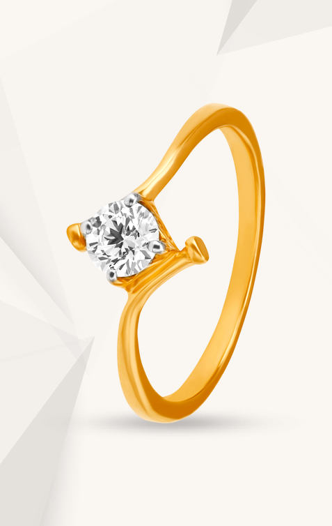 Round cut solitaire studded Diamond Ring