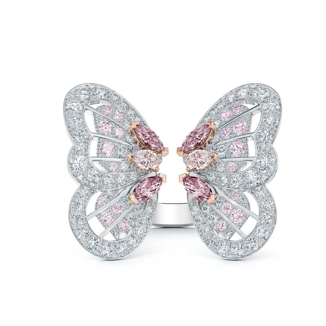 Pink Diamonds are a Miracle of Nature 6 de beers butterfly ring