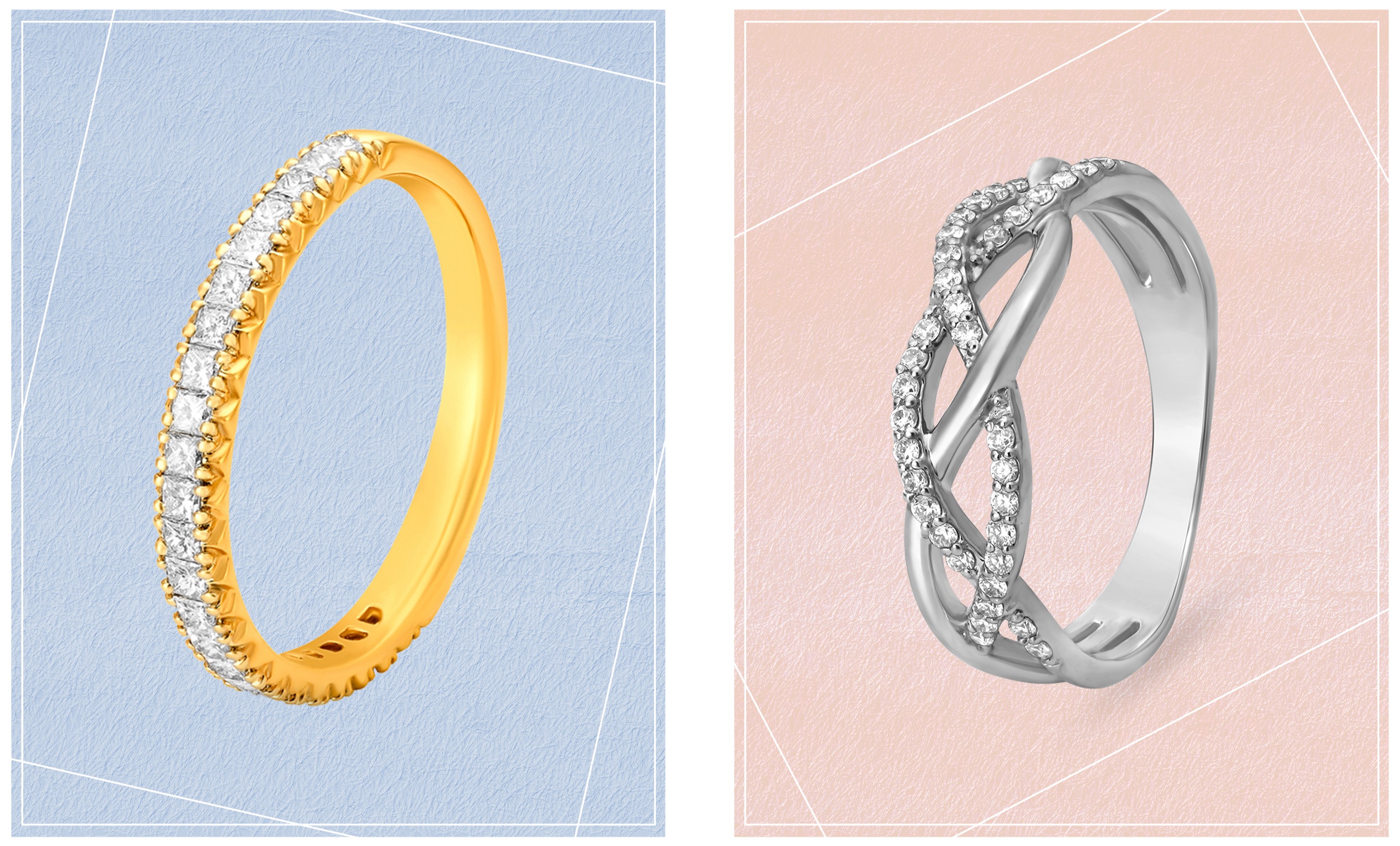 eternity and infinity design diamond rings