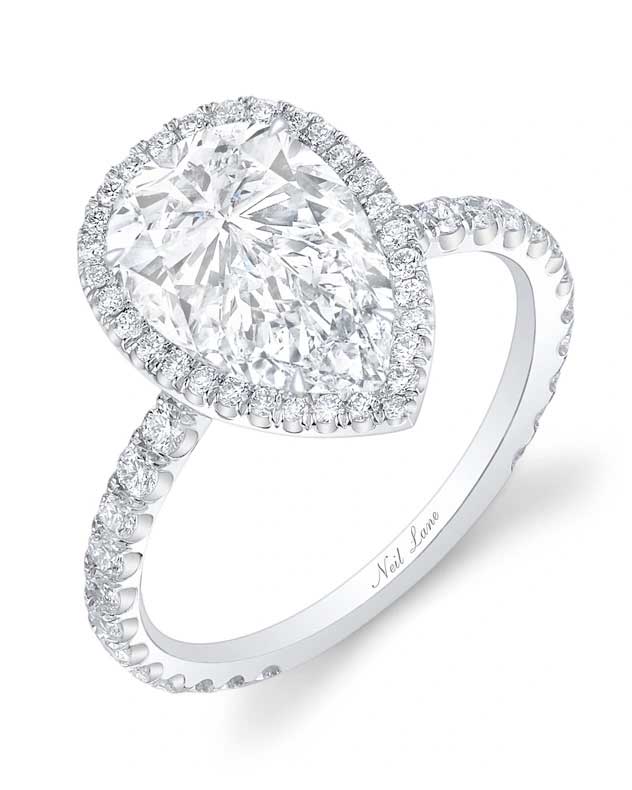 3-carat pear shaped Diamond engagement ring 