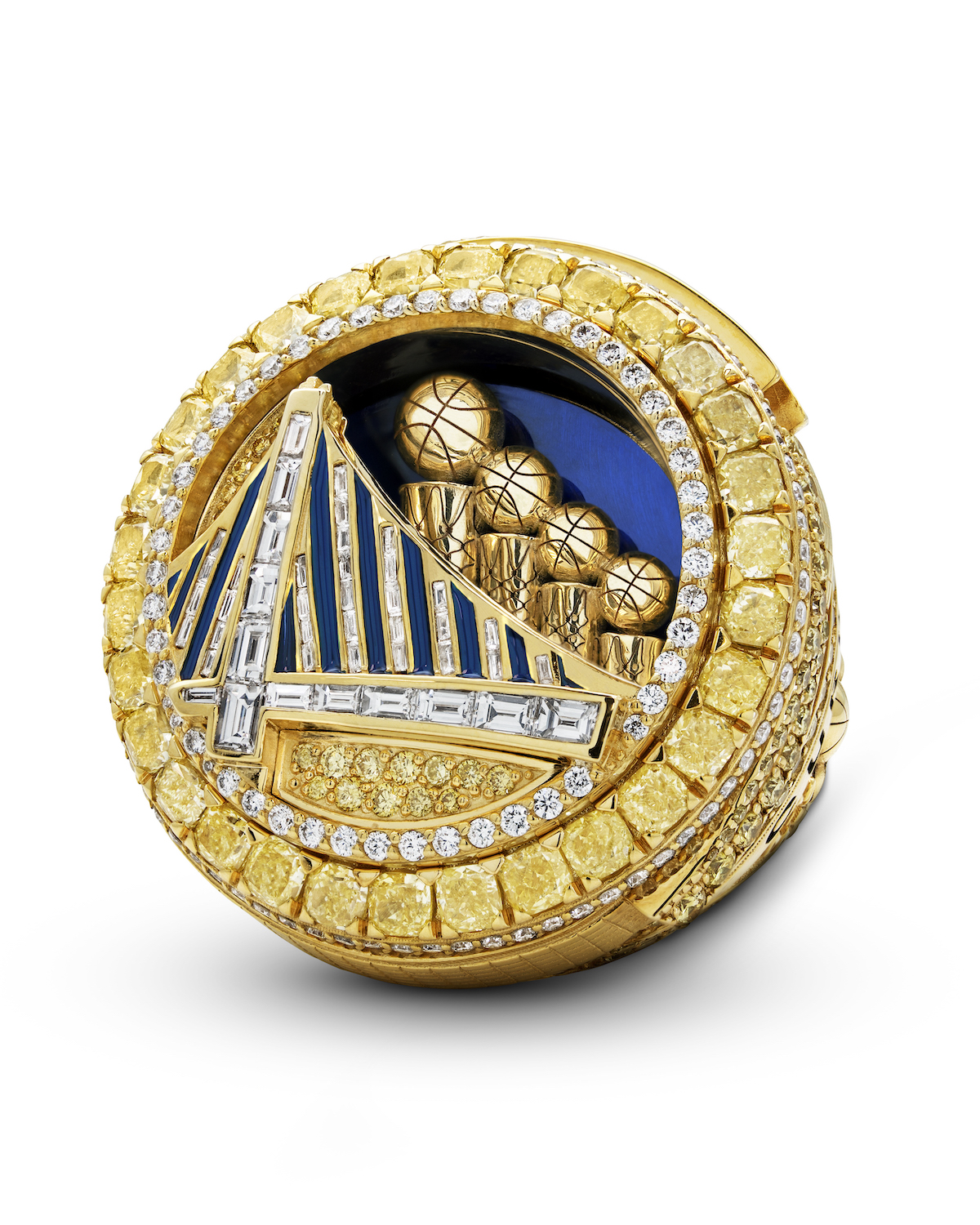 Golden State Warriors Championship Ring Features 16 Carats of Yellow and White Diamonds 3 golden state warriors championship ring jason of beverly hills