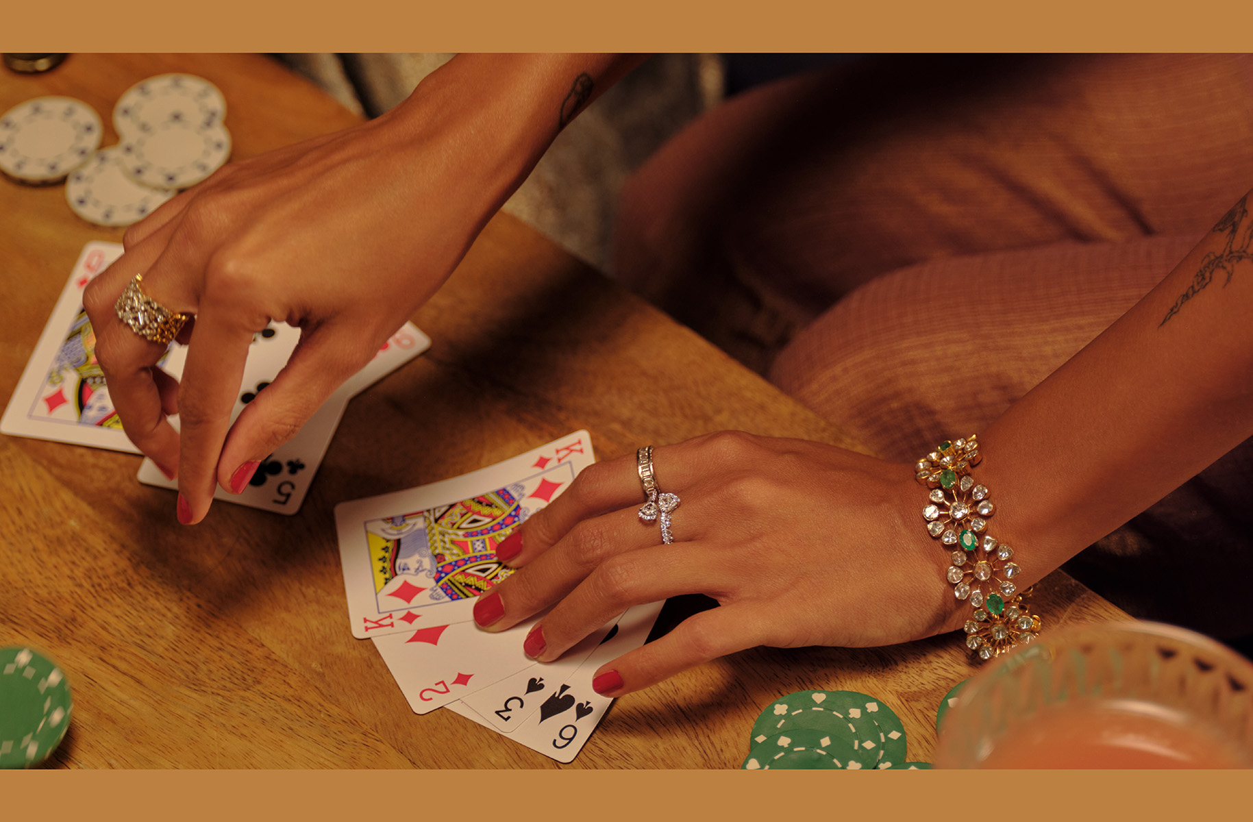 Natural diamond ring and bracelet