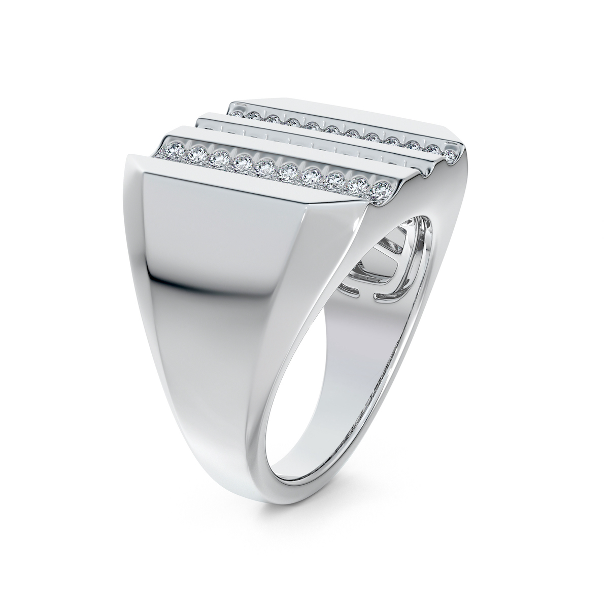 de beers rvl genderless diamond jewelry collection signet ring