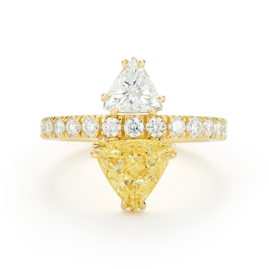 trillion-cut diamonds engagement ring