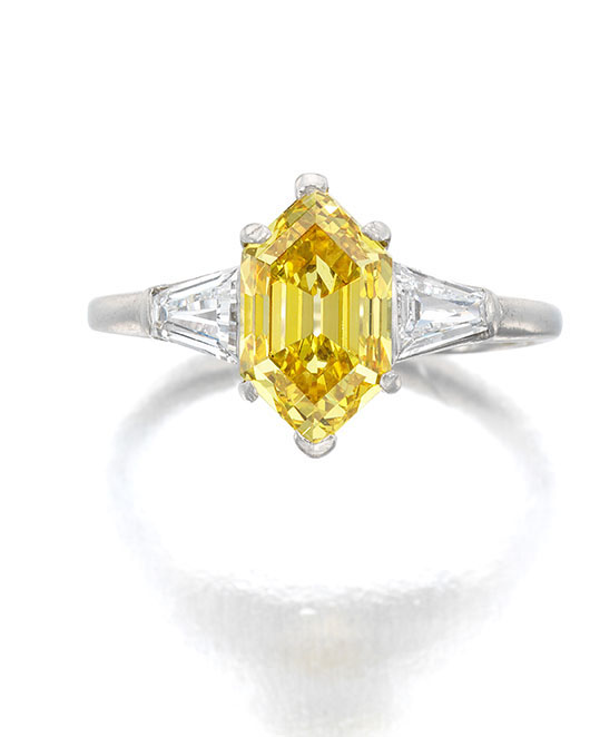 natural diamond jewelry auction yellow