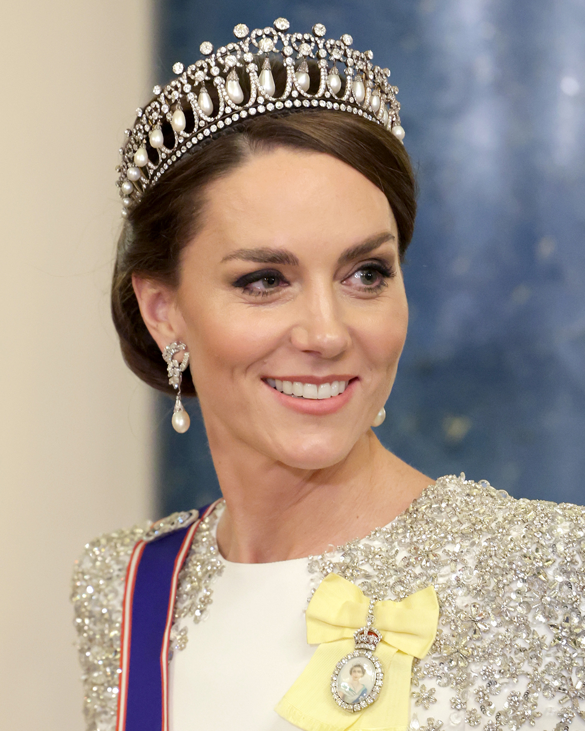 Kate Middleton wore the historic royal natural diamond Lover's Knot Tiara on multiple occasions, which was previously loved by the late Princess Diana.