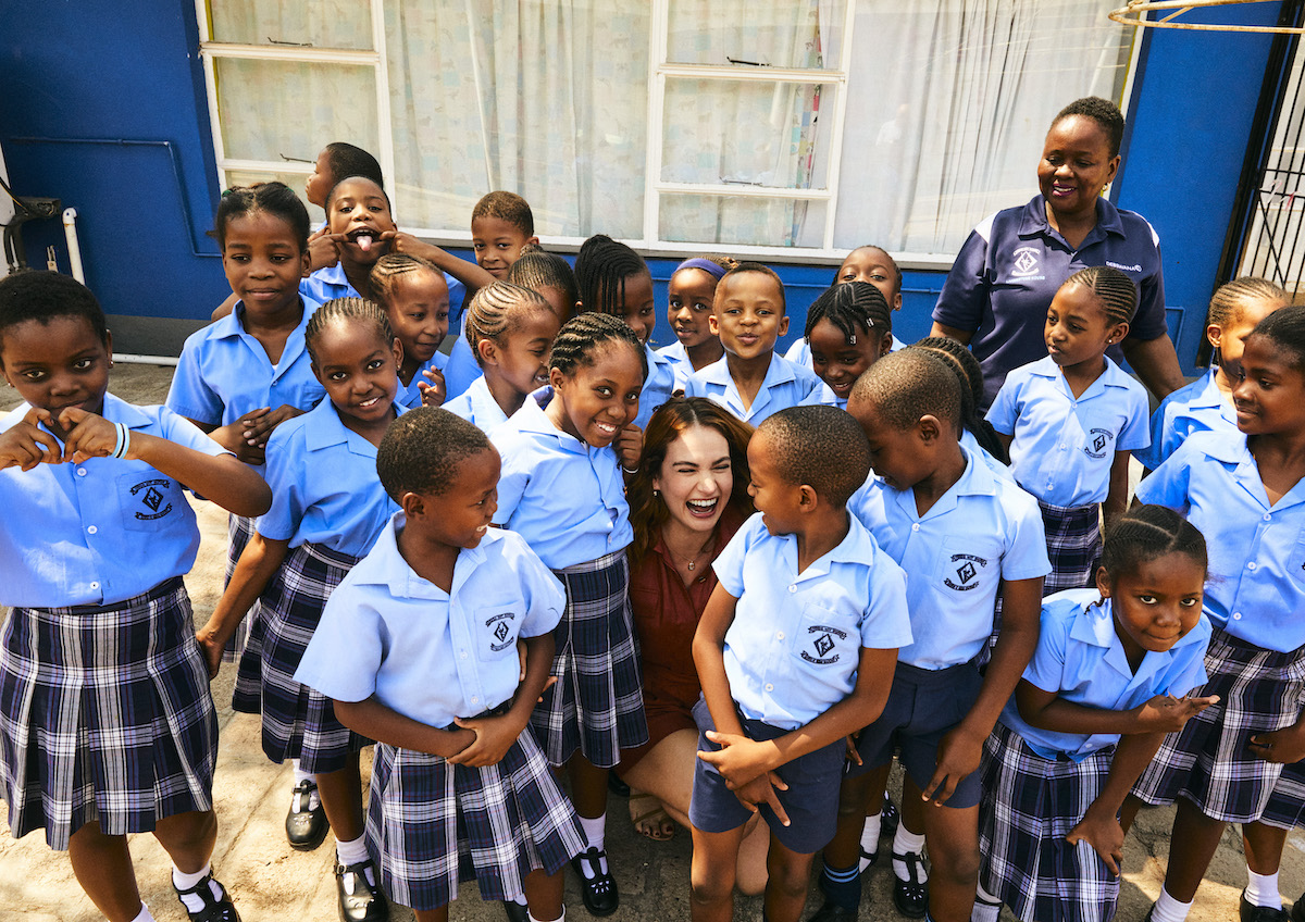 Lily James working with natural diamond industry to help to make free education for children