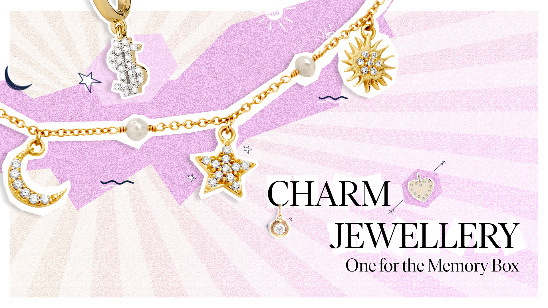 Assortment of diamond charms for your necklaces, bracelets, and earrings