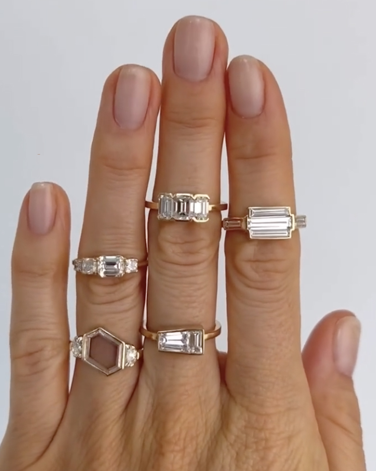 Three Stone Cushion Cut Designer Engagement Ring - PureGemsJewels