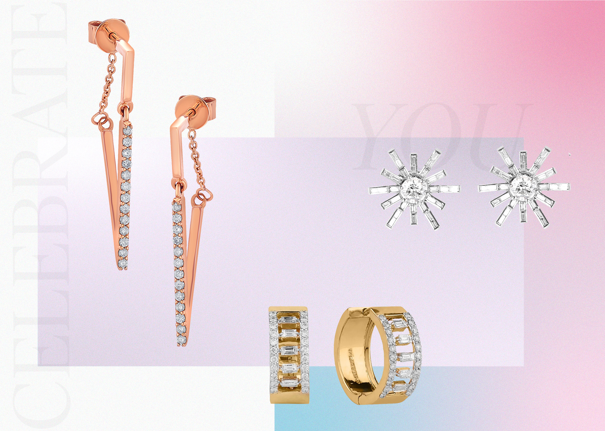 Jewelry: Triangle Hoops by Shea Luxe, Star Studs by Shruti Sushma, Baguette Hoops by Sim Sum Fine Jewellery 