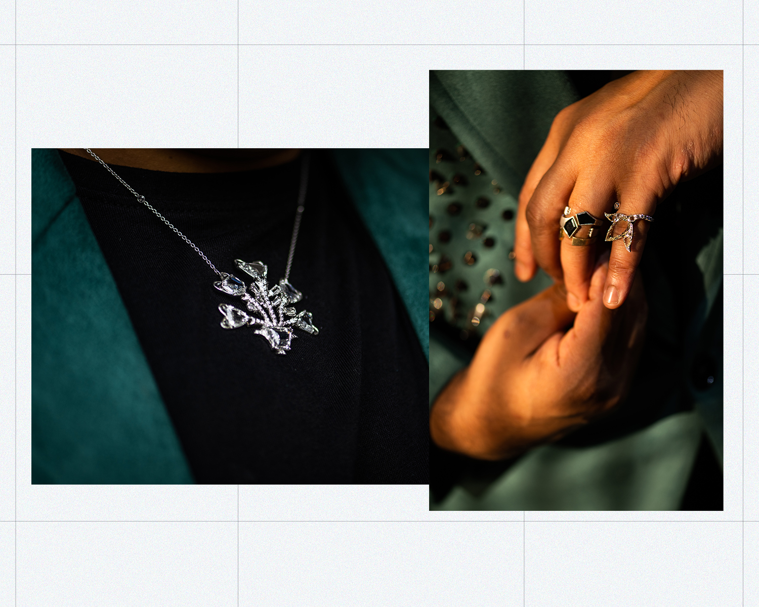 Unique Ring Designs with Portrait and Rose Cut Diamonds.