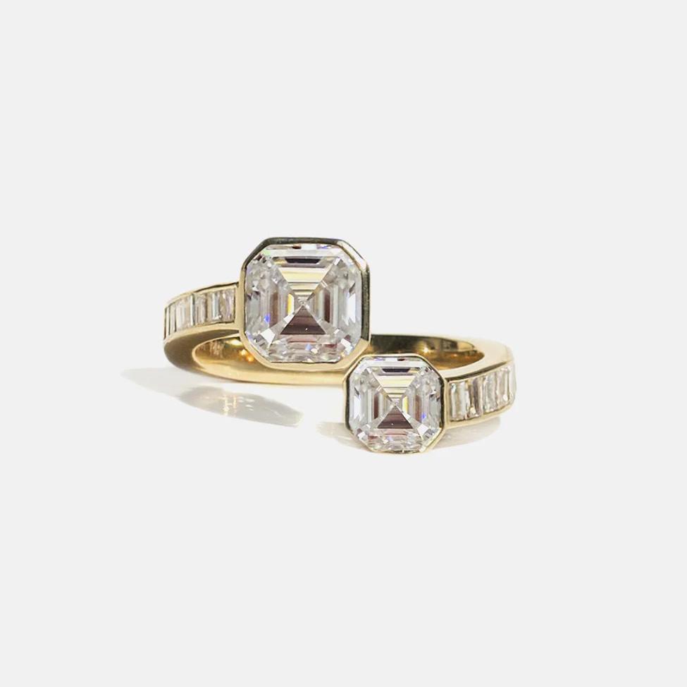 Katkim Asscher cut ring