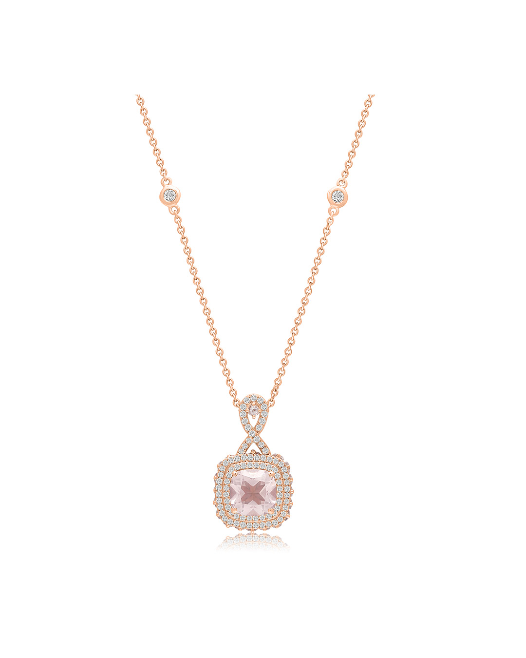 diamond necklace with square pendant