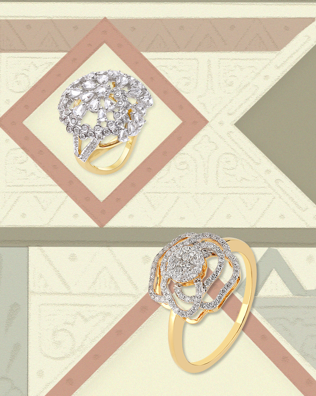 Ring by H Ajoomal (top) and Manoharlal Jewellers (bottom)