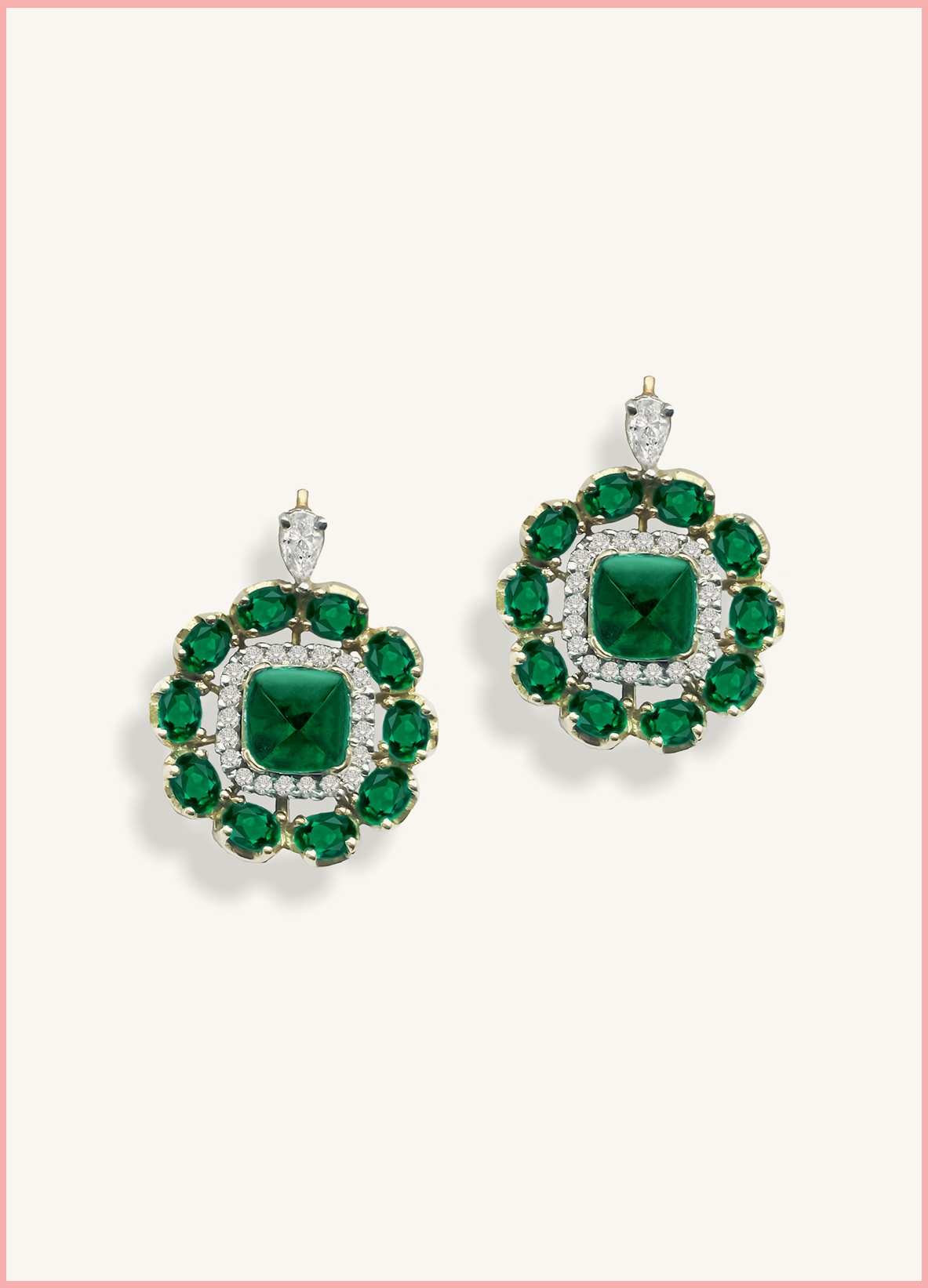 Green natural diamond earrings