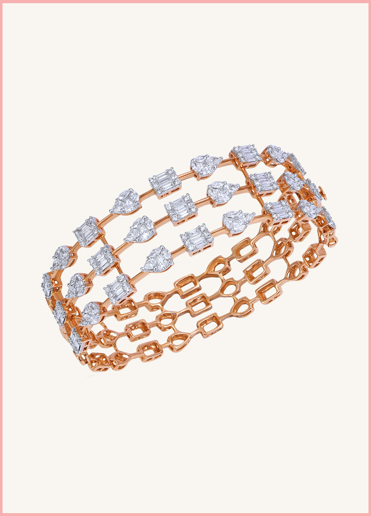 Gold natural diamond bracelet