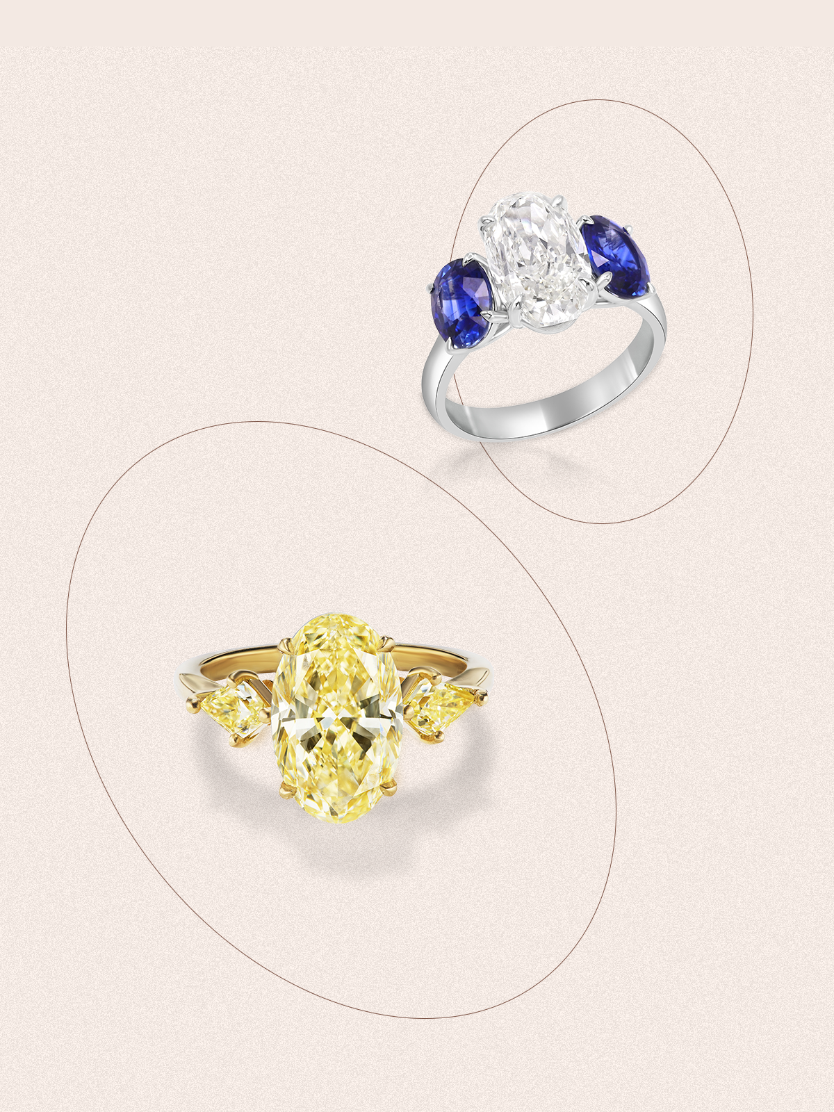 Elegant oval cut diamond engagement ring