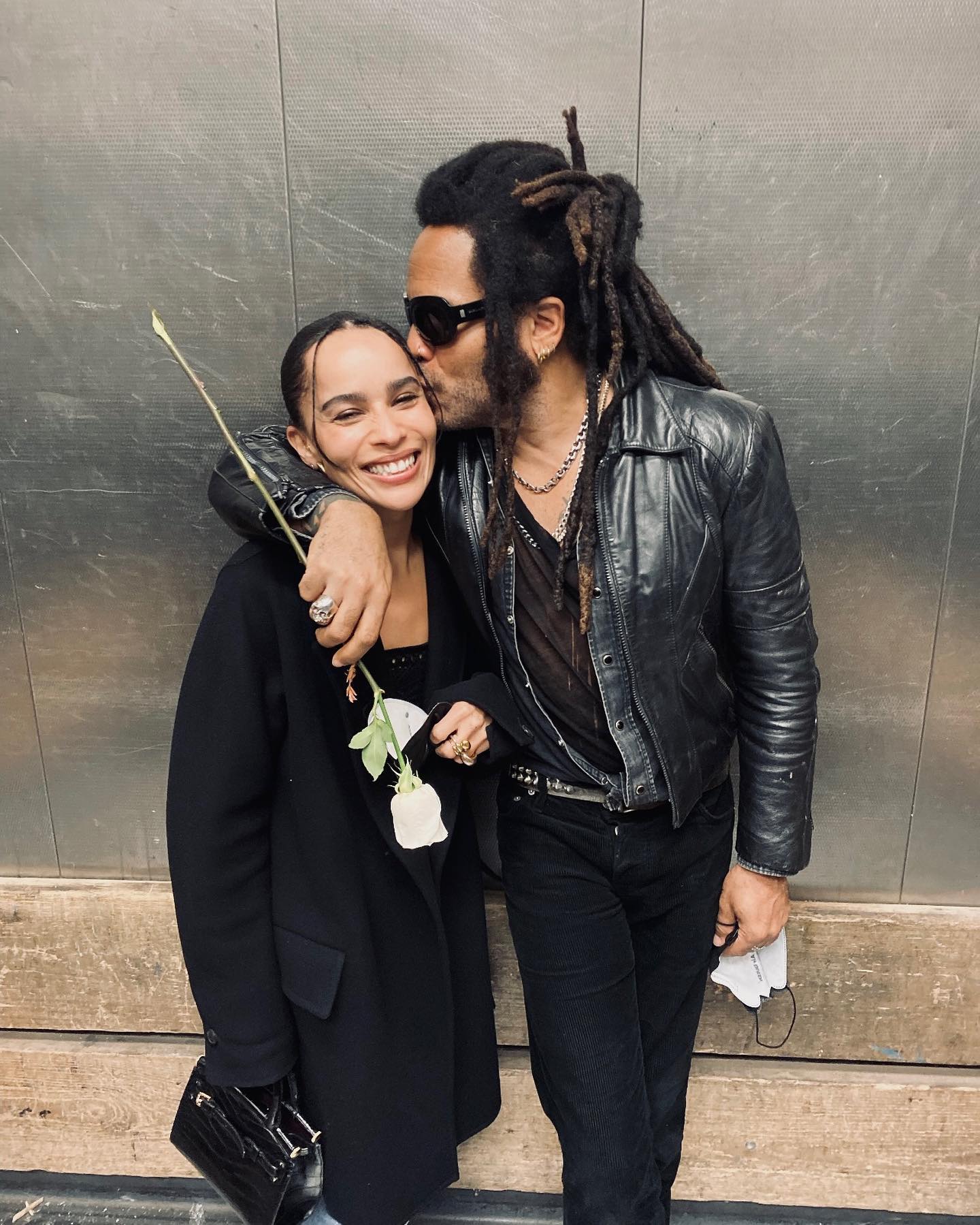 Lenny Kravitz with his daughter 