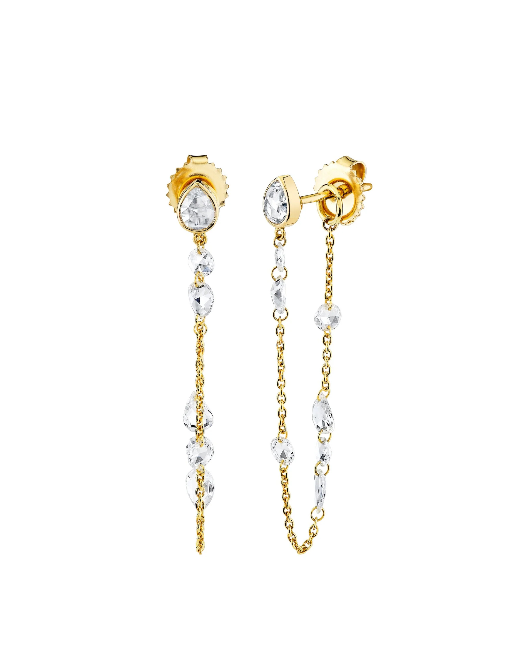 earring stacks: diamond chain earring