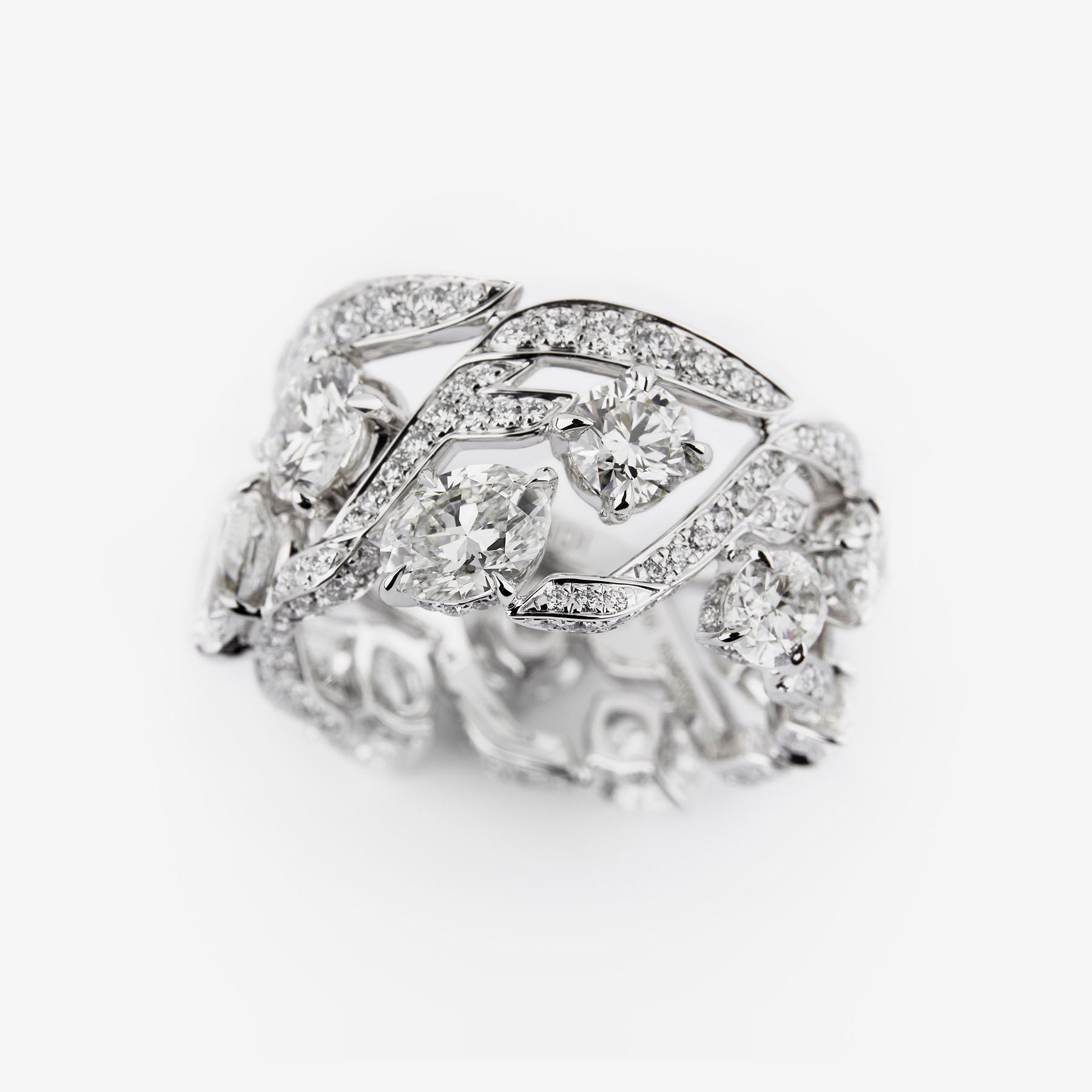 White Gold Ring Adorned with Diamonds