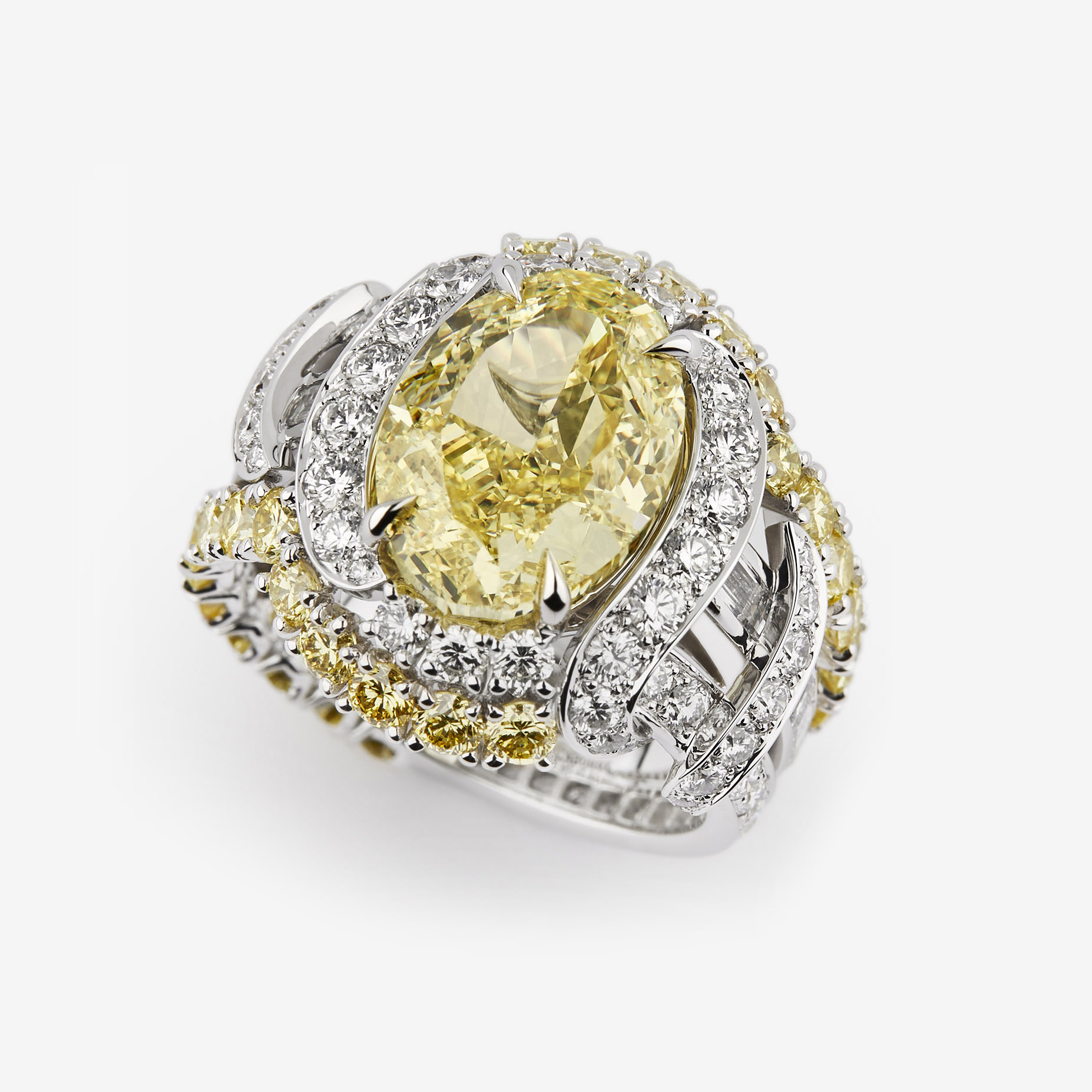 White and Yellow Gold Ring Set 