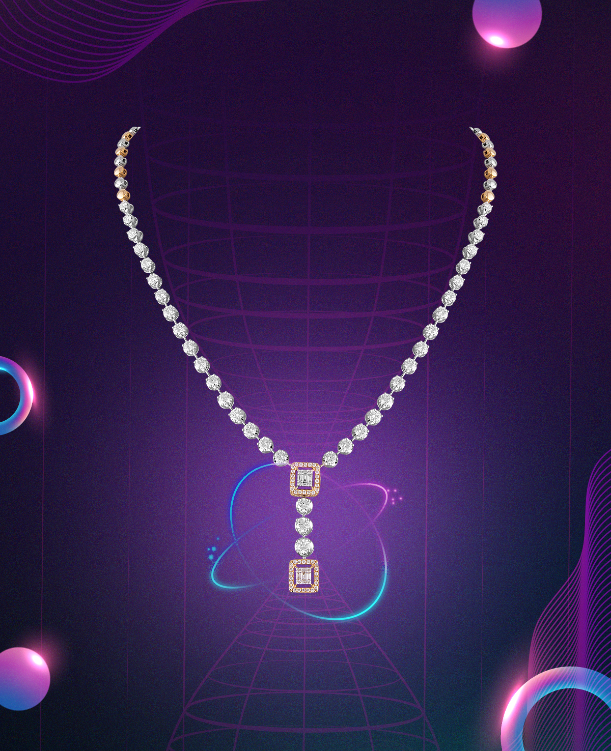 Natural diamond necklace by Aisshpra
