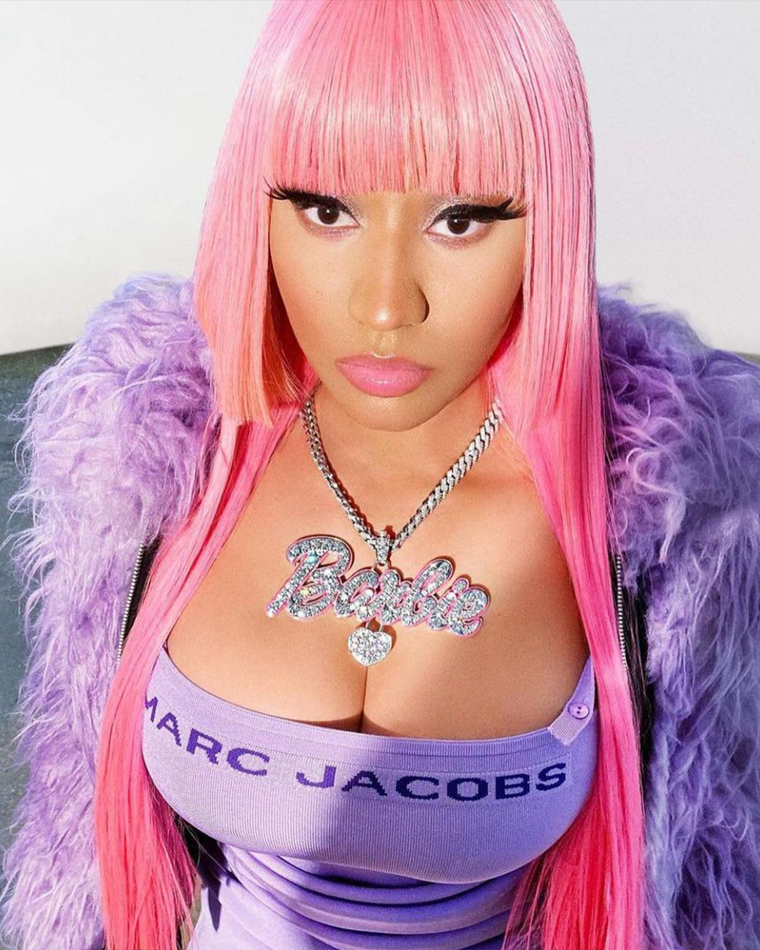 Nicki Minaj wearing Natural Diamonds 'Barbie' Necklace 