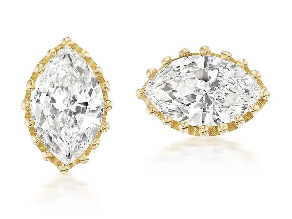Dana Bronfman Vintage Marquise Earrings with old diamonds