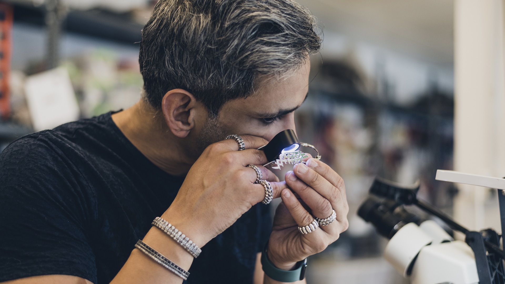 Jewellery Designer Tariq Riaz in His Jewellery Studio