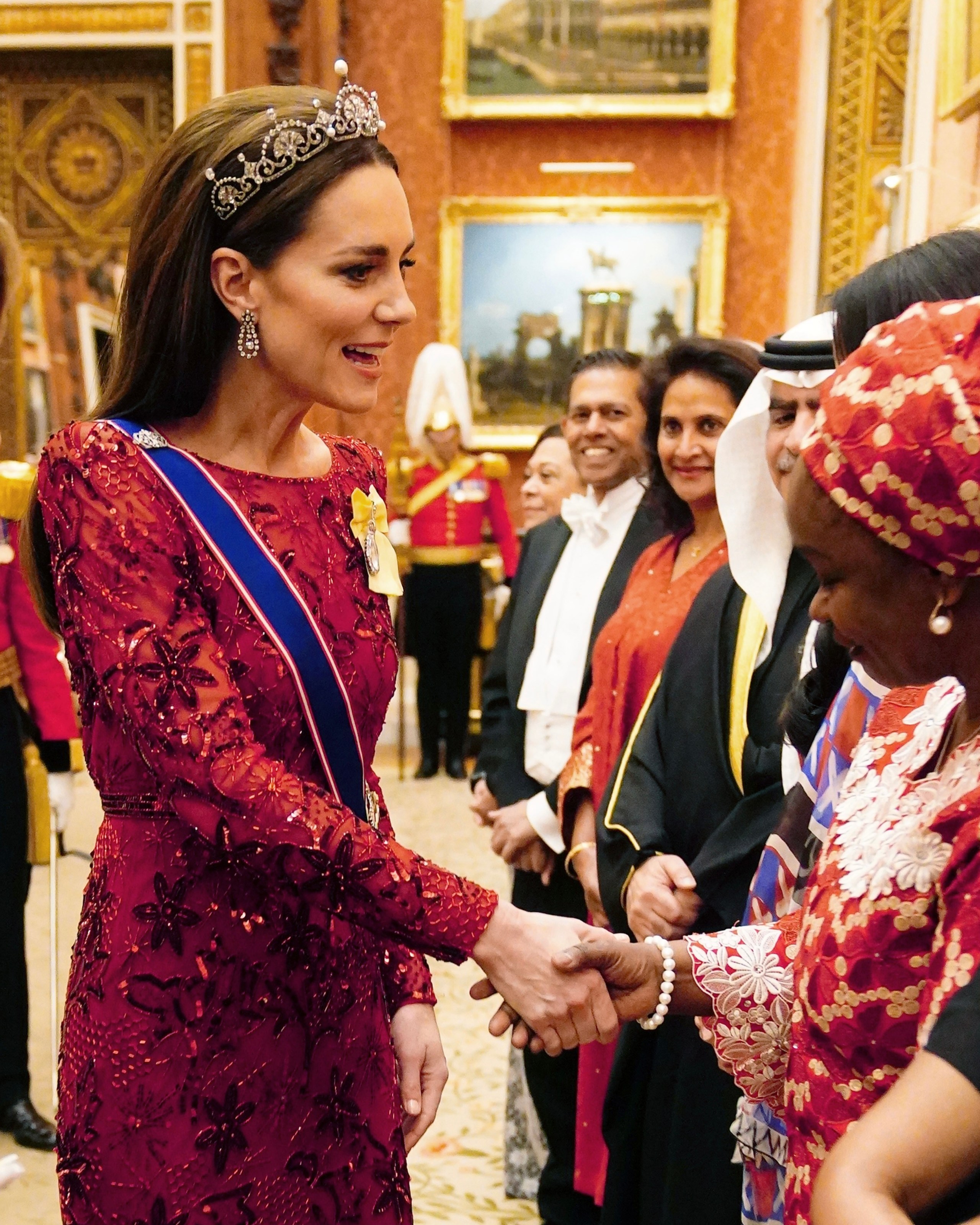 Kate Middleton wore the historic royal natural diamond Lotus Flower Tiara on multiple occasions.