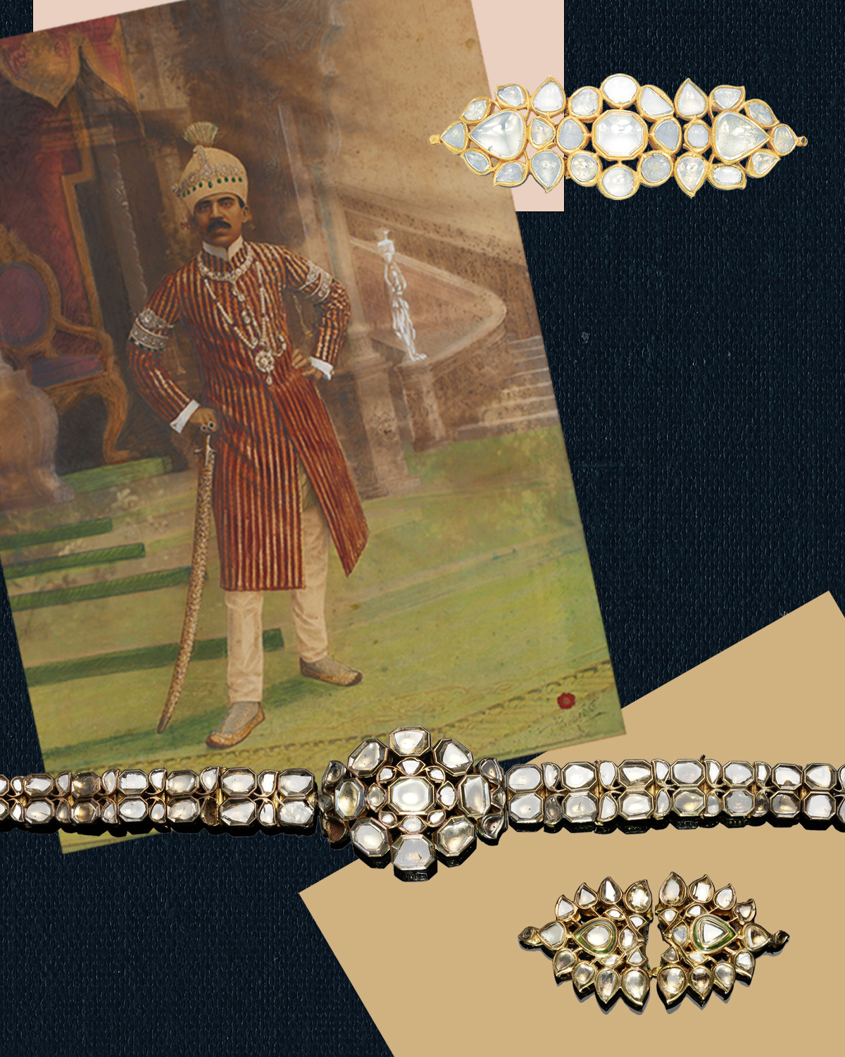 Nizams of Hyderabad adorned with three armbands