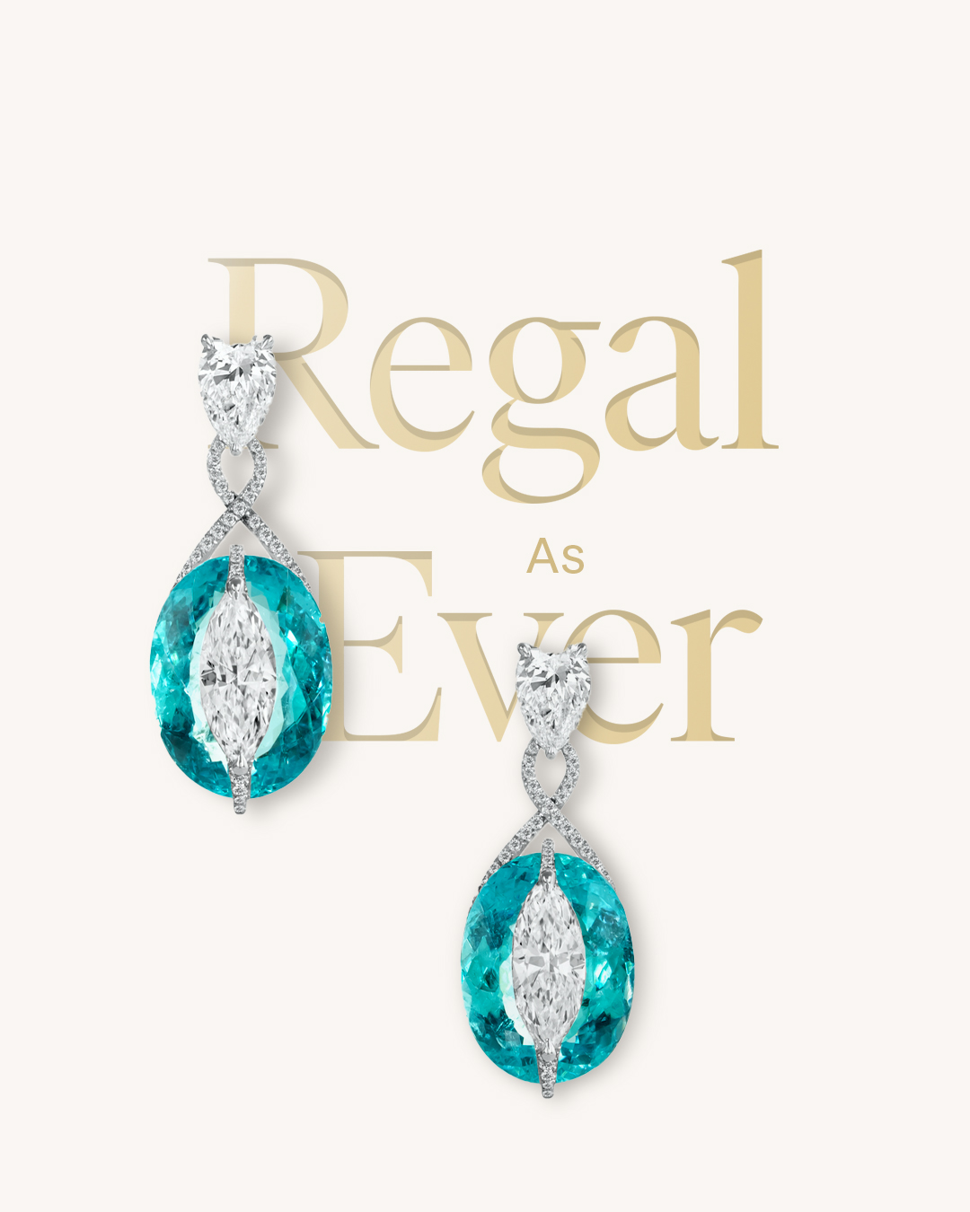 Extra-large diamond earring with intricate design