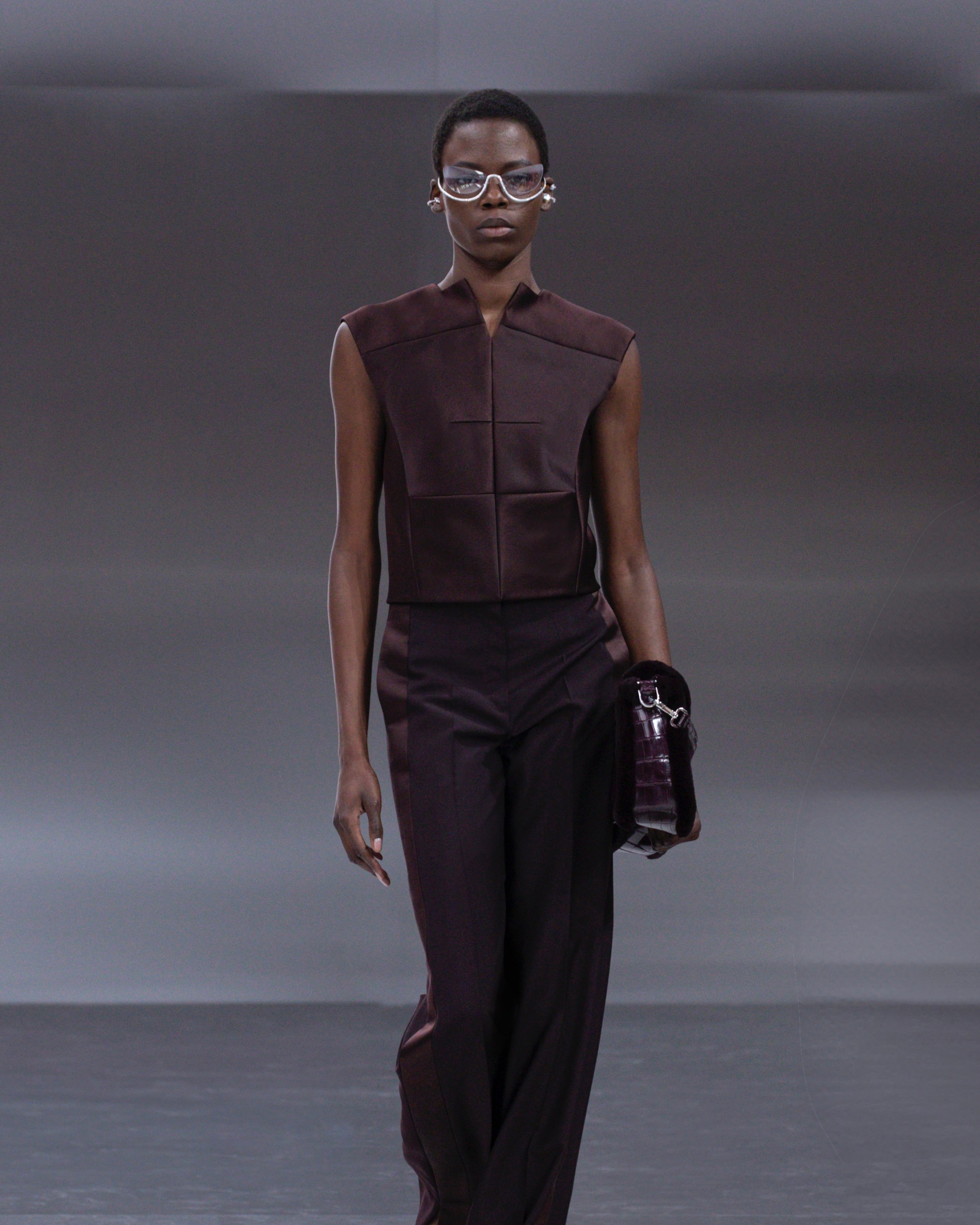 Fendi Haute Couture Spring/Summer 2024 runway show with diamond-studded sunglasses during of Paris Fashion Week