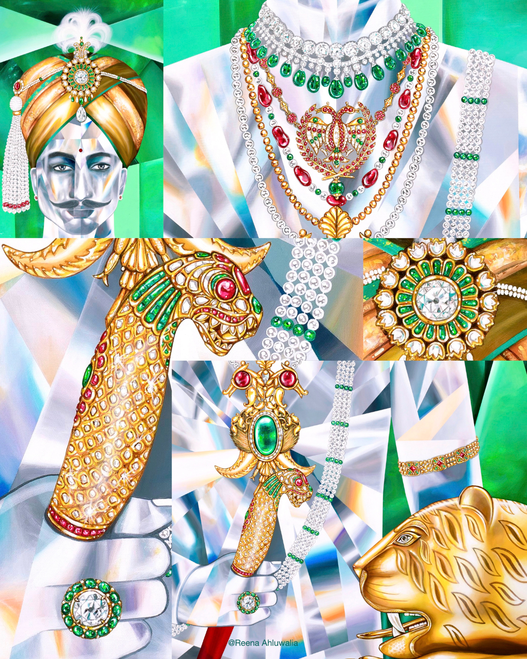Reena Ahluwalia’s Diamond Clad Paintings of Royalty Find Eternal Home 3 Reena Ahluwalia’s Diamond Clad Paintings of Royalty Find Eternal Home