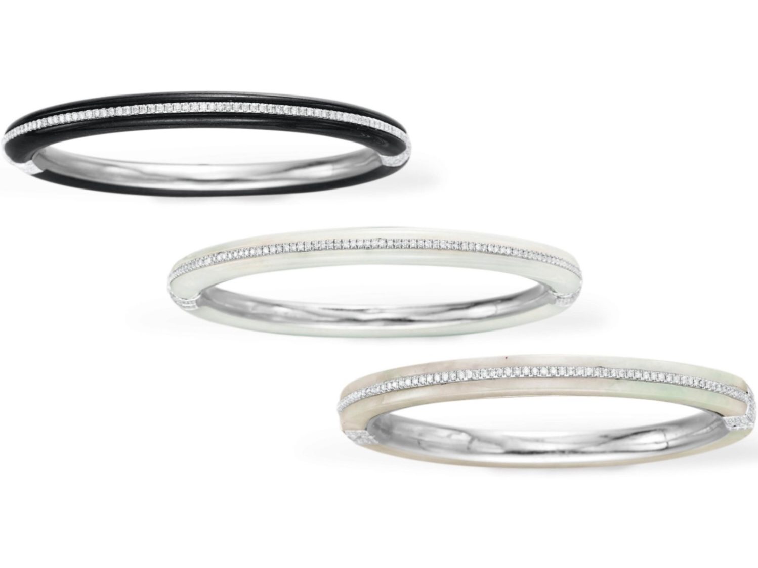 Three Jade and Diamond Bangles, By Lorraine Schwartz (Courtesy of Christies)