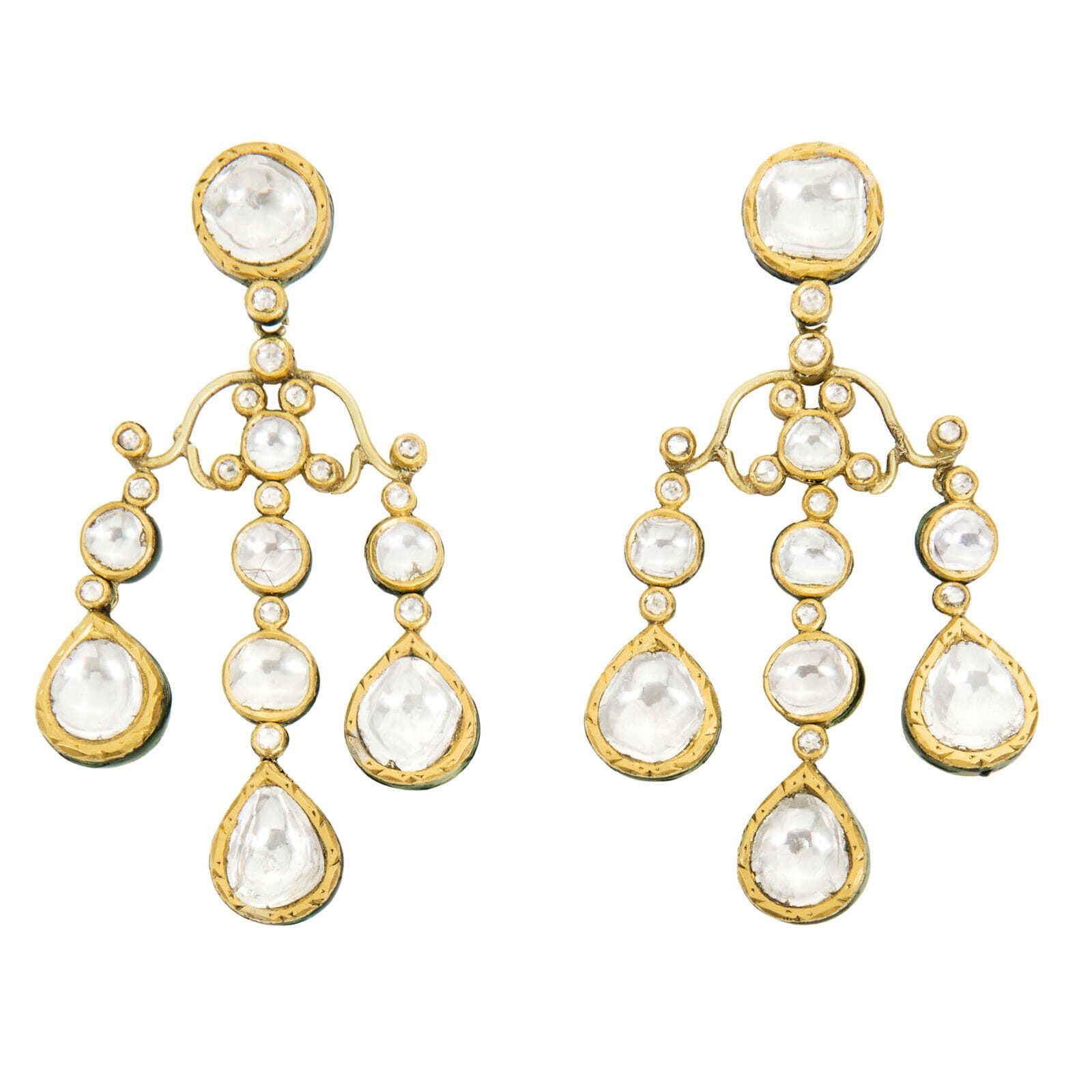 Munni Polki Diamond chandelier Earrings