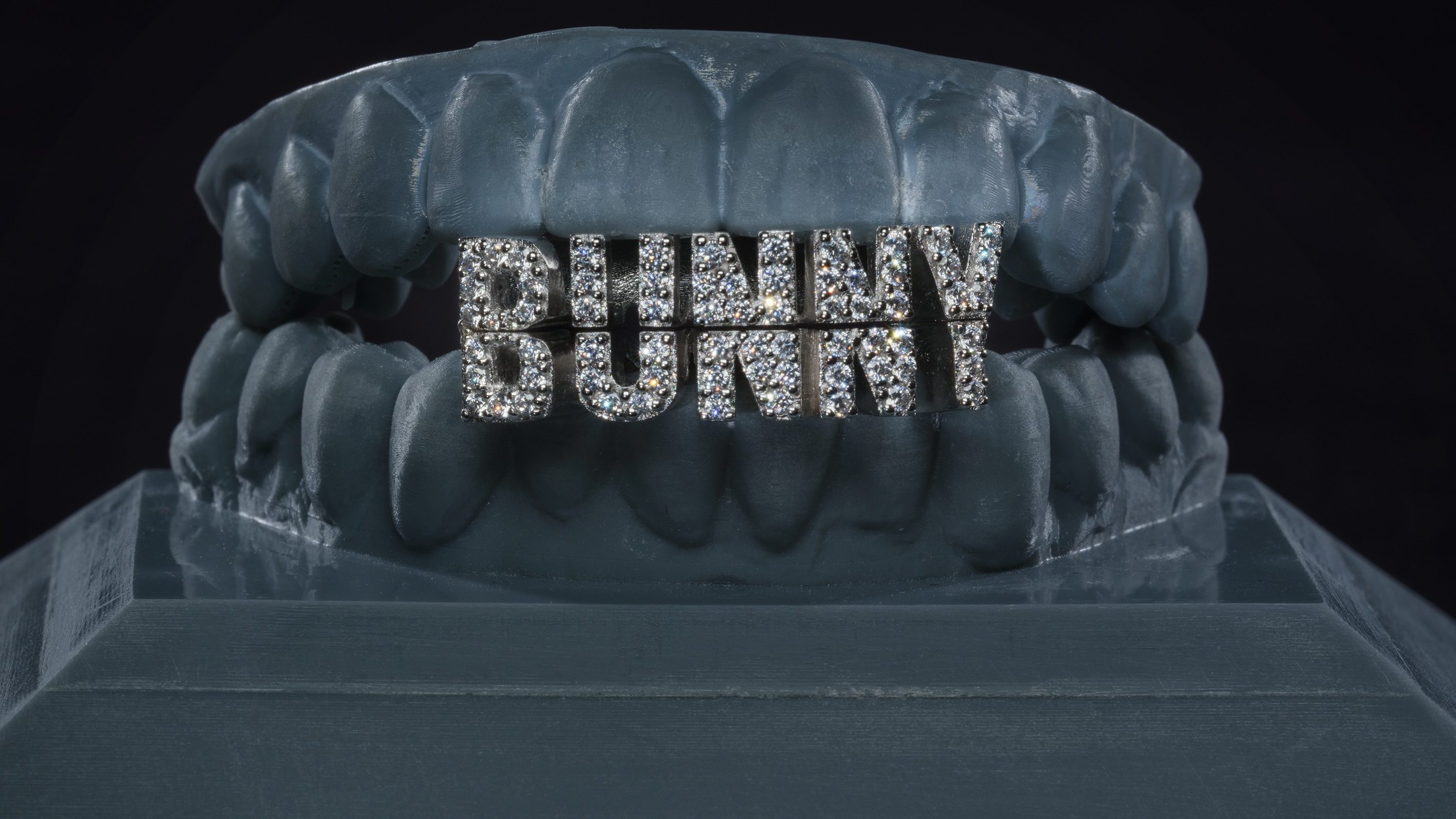 Bad Bunny diamond grillz
